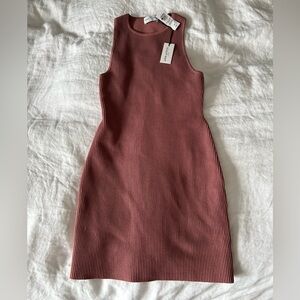 Babaton Sculpt Knit Racer dress in Red Willow - new with tags